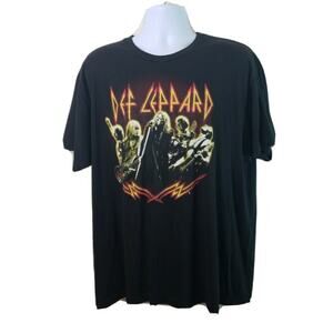 Def Leppard Summer Tour 2009 Black Tshirt Size 2XL XXL Free Shipping!